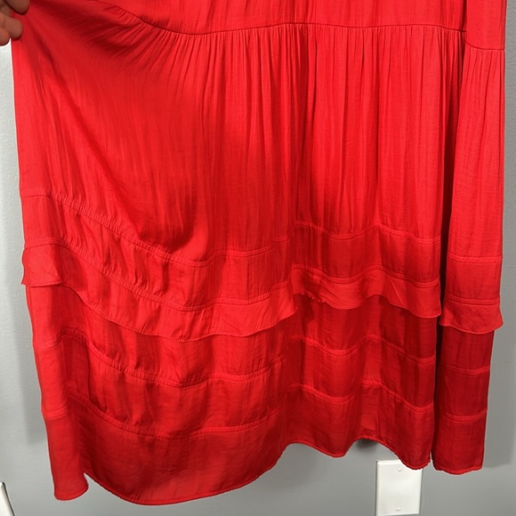 Dolan Red V neck tassel layered skirt pocketed maxi dress size XS- would fit S - Picture 7 of 17